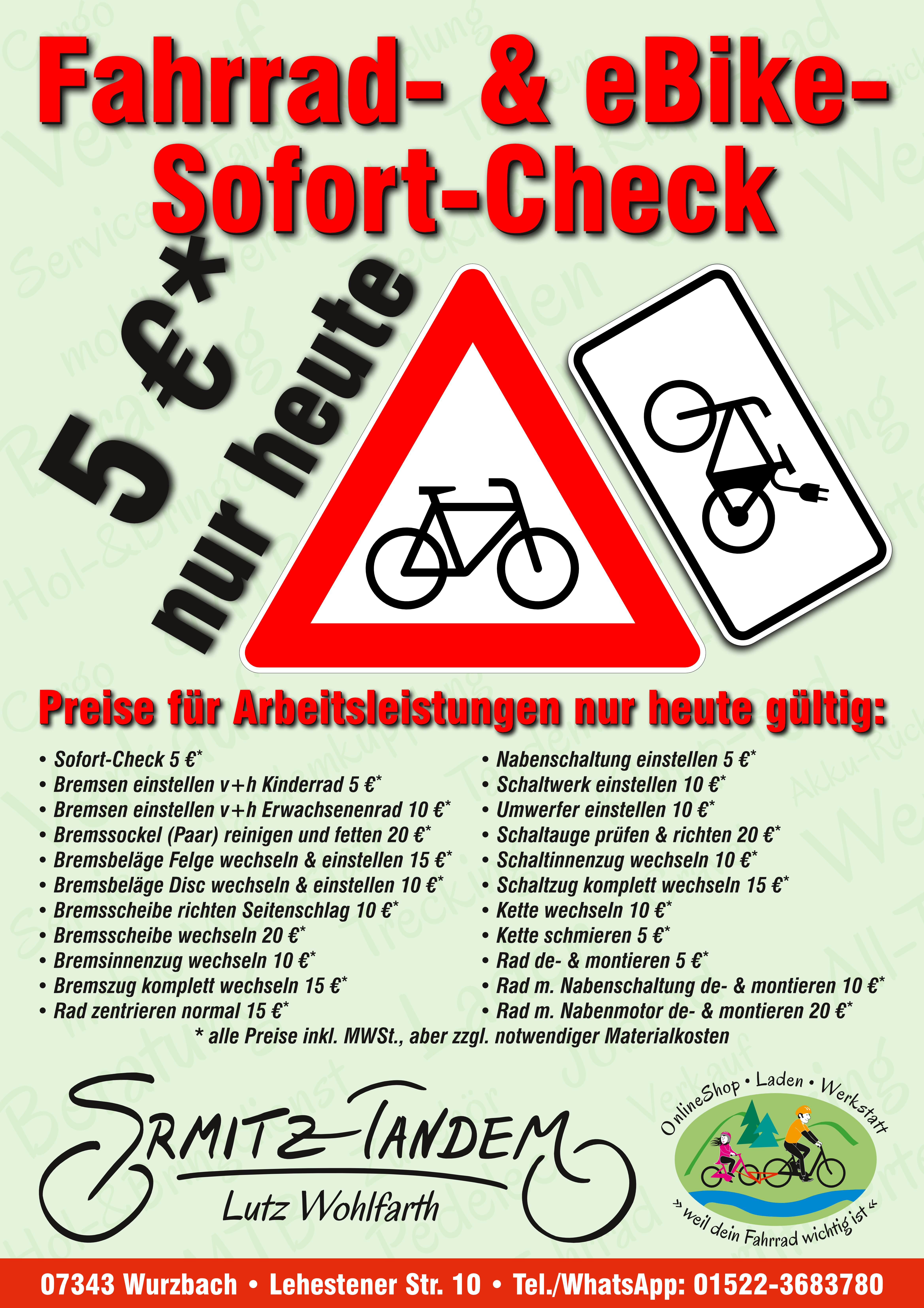 Preistafel Marktangebot