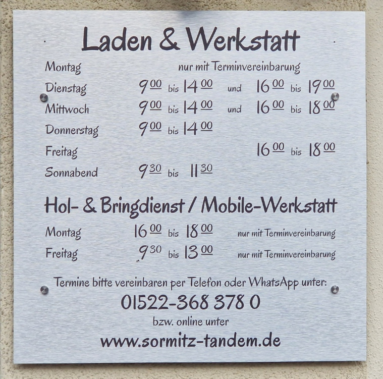 Öffnungszeiten ab April'25